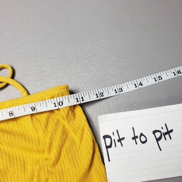 forever 21 mustard yellow strapless crop top women's size medium - Picture 3 of 7